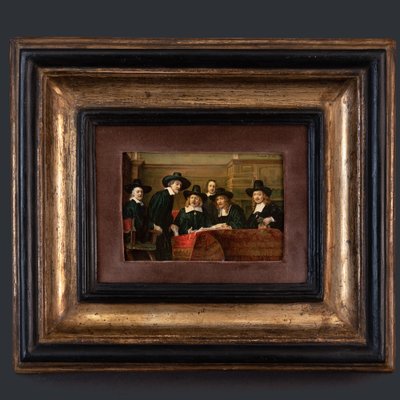 After Rembrandt, Figurative Scenes, 1890s, Oil Paintings, Framed, Set of 2-MAX-1769596