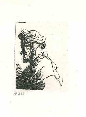 After Rembrandt, Man in Hat with Earflaps, Etching, 19th Century-ZCI-1405719