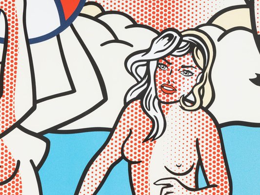 After Roy Lichtenstein, Nudes with Beach Ball, Color Print on Thick Paper-GPP-1248840