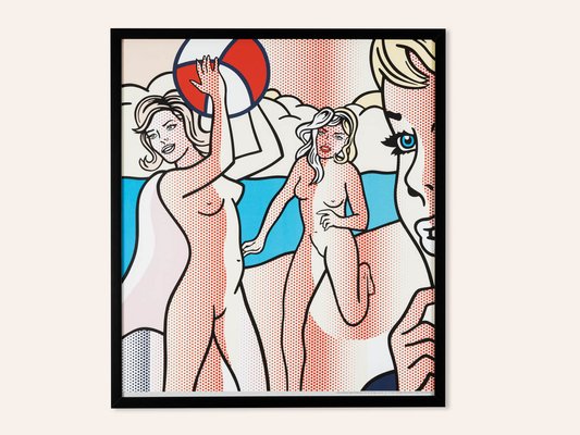 After Roy Lichtenstein, Nudes with Beach Ball, Color Print on Thick Paper-GPP-1248840