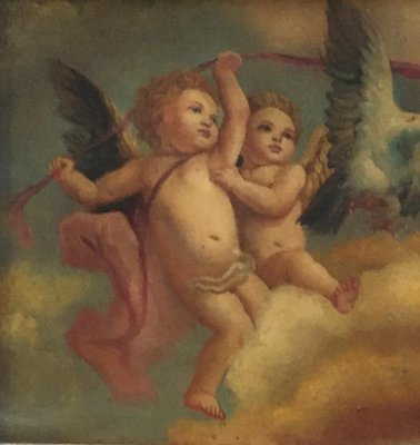 After Rubens, Italian Cherubs Painting, 2006, Oil on Copper, Framed-YUW-1314799