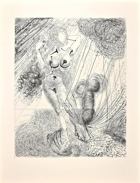 After Salvador Dali, Aphrodite, Héliogravure and Drypoint, 1963