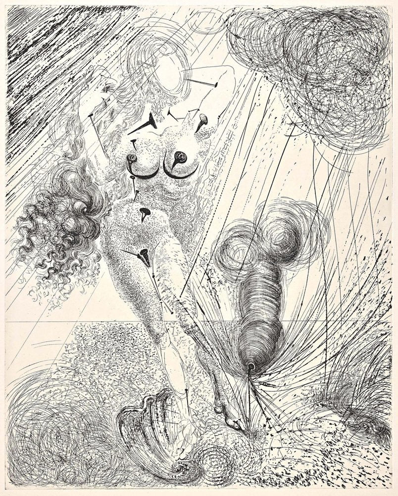 After Salvador Dali, Aphrodite, Héliogravure and Drypoint, 1963