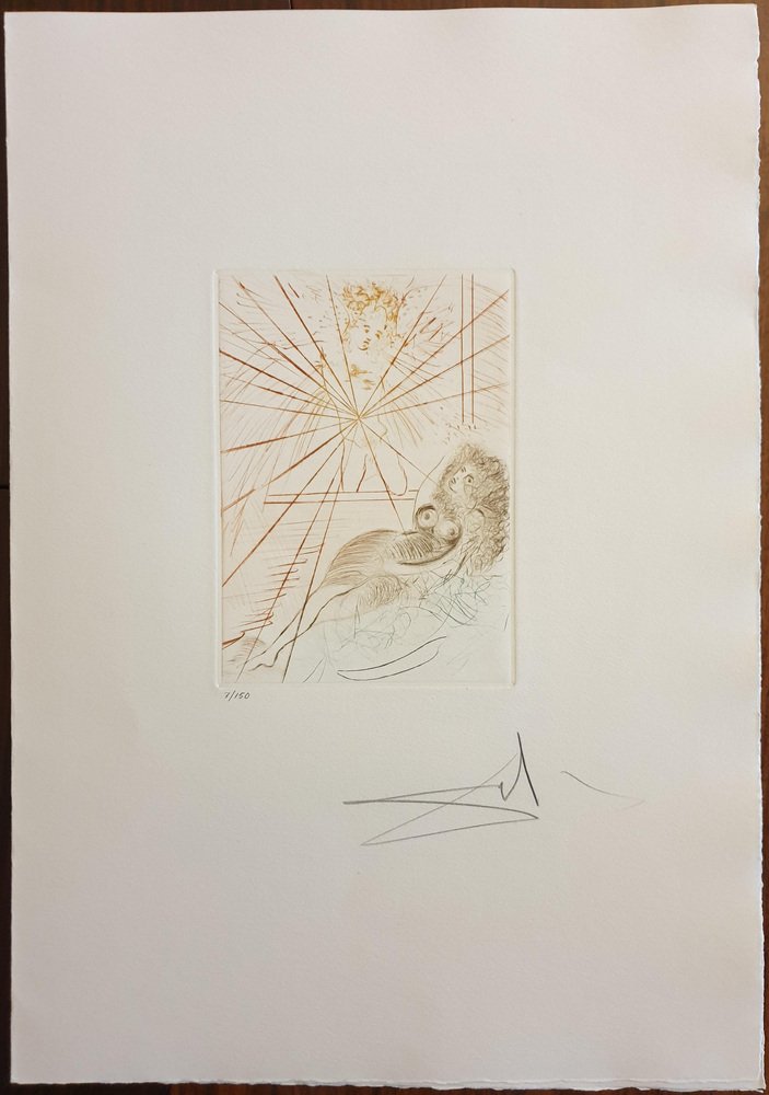 After Salvador Dalí, Lange Gabriel, Etching­, 1972