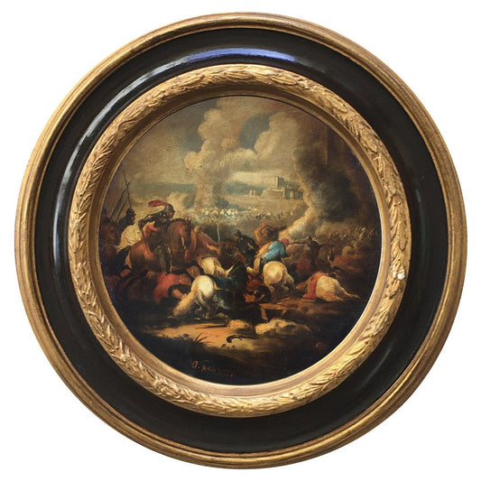 After Salvator Rosa, Cavalry Battle, 2006, Oil on Canvas, Framed