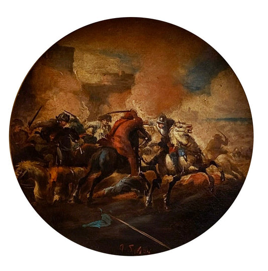 After Salvator Rosa, Cavalry Battle, 2006, Oil on Canvas, Framed