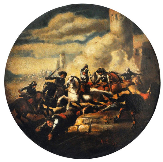 After Salvator Rosa, Cavalry Battle, 2006, Oil on Canvas, Framed