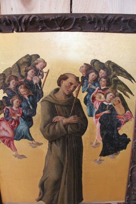 After Sandro Botticelli, St. Francis of Assisi with Angels, 1800s, Oil on Canvas, Framed-KMQ-1449661