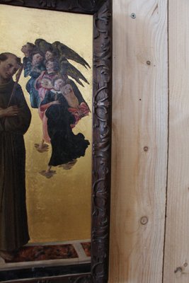 After Sandro Botticelli, St. Francis of Assisi with Angels, 1800s, Oil on Canvas, Framed-KMQ-1449661