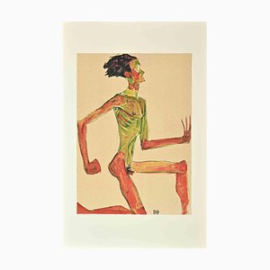 After Schiele, Kneeling Male Nude in Profile, Lithograph, 2007-ZCI-1788612