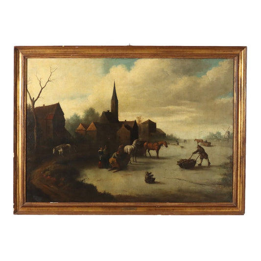 After Thomas Heeremans, Landscape, Oil on Canvas, Framed