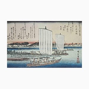 After Utagawa Hiroshige, Eight Scenic Spots, Lithograph, Mid 20th-Century-ZCI-1317281