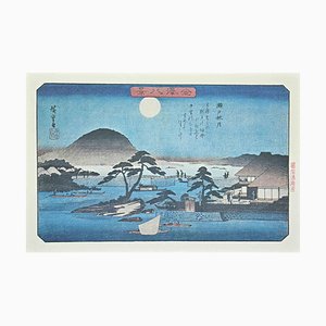 After Utagawa Hiroshige, Landscape in Full Moon, Eight Scenic Spots in Kanazawa, 20th Century, Lithograph-ZCI-1759050