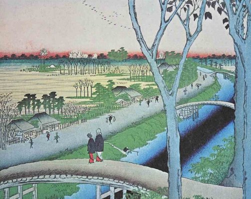 After Utagawa Hiroshige, The Bridge in Sunrise, Lithograph, Mid 20th-Century-ZCI-1316589