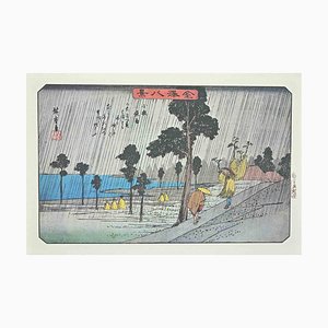 After Utagawa Hiroshige, The Rain, Eight Scenic Spots in Kanazawa, 20th Century, Lithograph-ZCI-1759046