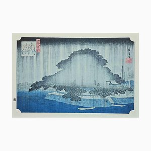 After Utagawa Hiroshige, The Rain, Eight Scenic Spots in Oomi, 20th-Century, Lithograph-ZCI-1316551