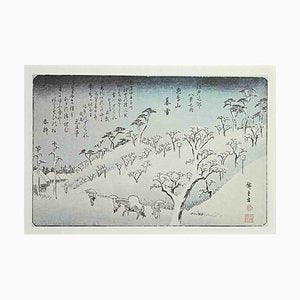 After Utagawa Hiroshige, Winter, Eight Scenic Spots in Suburban Edo, 20th Century, Lithograph-ZCI-1759042