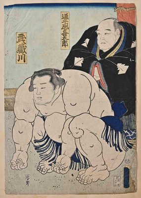 After Utagawa Kunisada, Sumo Fighter, Woodblock Print, Mid 19th-Century-ZCI-1343912