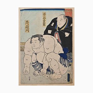 After Utagawa Kunisada, Sumo Fighter, Woodblock Print, Mid 19th-Century-ZCI-1343912