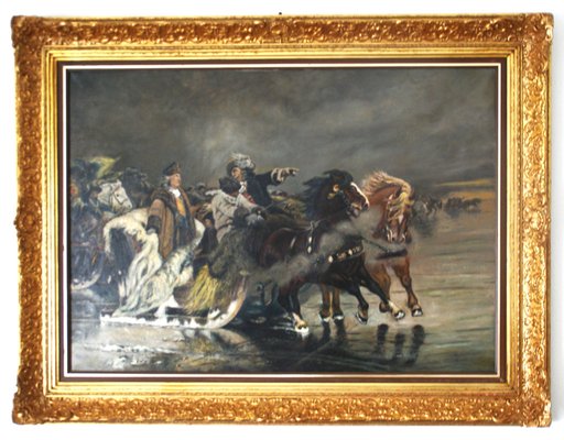 After Walkenhorst, The Crossing of the Curonian Lagoon, 1960s, Oil on Canvas-ZYI-1239155