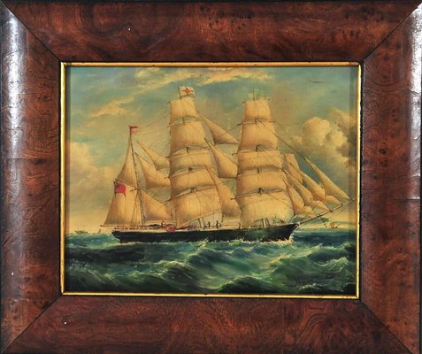 After William John Huggins, British Frigate Under Full Sail, 1800s, Oil on Board-QOR-2023597