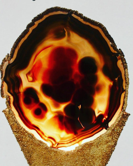 Agate and Bronze Lamp attributed to Willy Darot, Netherland, 1970s