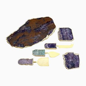 Agate Cheese Board Set, Set of 6-FO-1158212