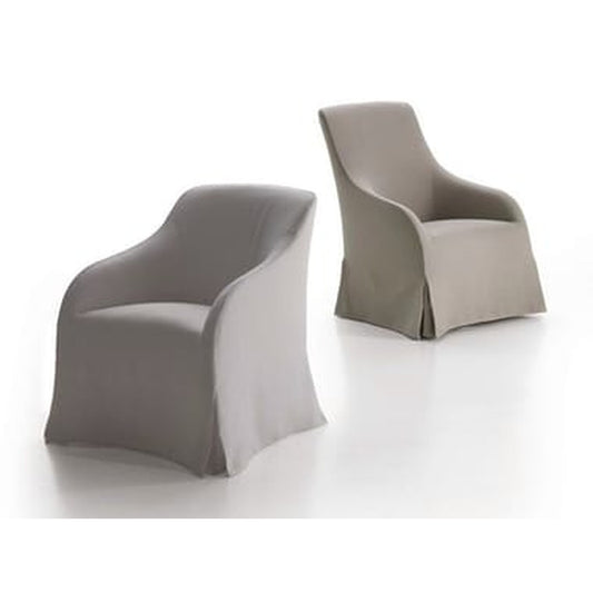 AGATHOS - Upholstered fabric armchair with armrests
