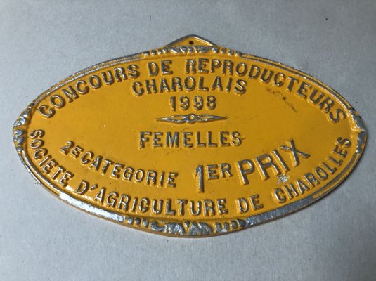 Agricultural Competition Charolles Orange 1st Prize Plaque, 1998-SDV-736908