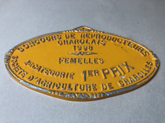 Agricultural Competition Charolles Orange 1st Prize Plaque, 1998-SDV-736908