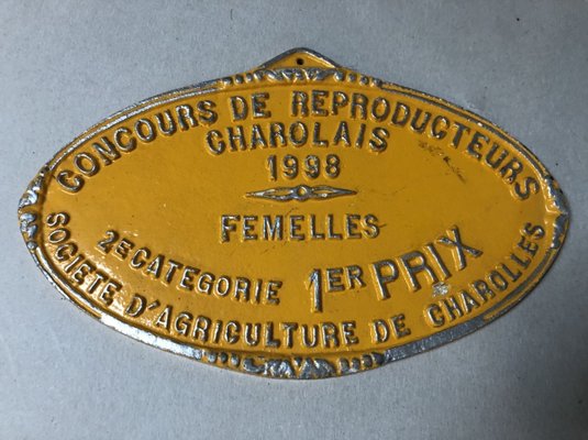 Agricultural Competition Charolles Orange 1st Prize Plaque, 1998-SDV-736908