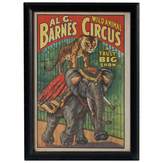 AI G. Barnes, Animal Show Circus Poster, 1895