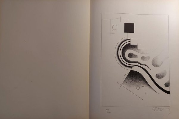 Aimé Félix Del Marle Abstract Composition (1946) Original Lithograph in Black and White Signed in Pencil-KHH-1437274