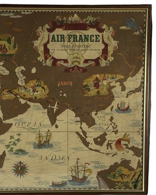 Air France Nova and Vetera Poster Map by Lucien Boucher, Paris, France, 1939-TXN-1355077