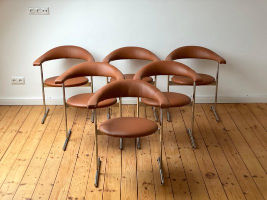 Airport Model 037 Chairs by Hans Kaufeld for Geoffrey Harcourt, Set of 6-WSA-1101195