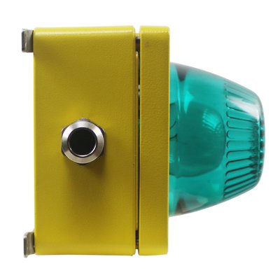 Airport Runway Sconce in Yellow Metal and Green Glass-BLS-1789373