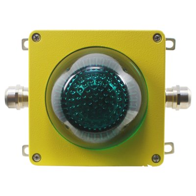 Airport Runway Sconce in Yellow Metal and Green Glass-BLS-1789373