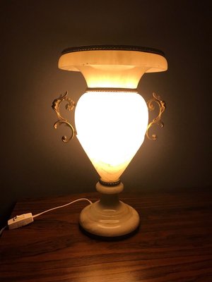 Alabaster and Brass Table Lamp-XQY-858468