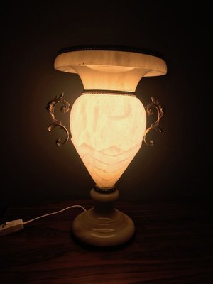 Alabaster and Brass Table Lamp-XQY-858468