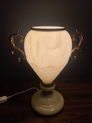 Alabaster and Brass Table Lamp-XQY-858468