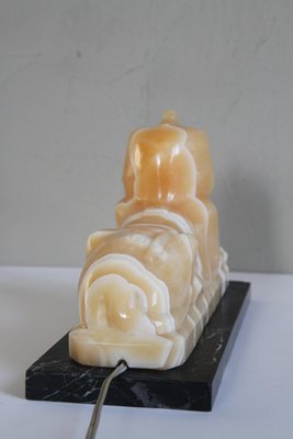 Alabaster and Marble Sphynx Lamp, 1930s-NTQ-561967