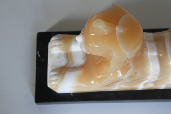 Alabaster and Marble Sphynx Lamp, 1930s-NTQ-561967