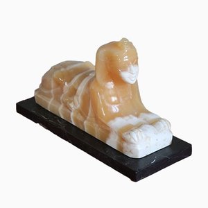 Alabaster and Marble Sphynx Lamp, 1930s-NTQ-561967