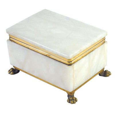 Alabaster Box with Lions Paw Feet, Italy, 1960s-GIW-1701955