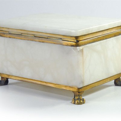 Alabaster Box with Lions Paw Feet, Italy, 1960s-GIW-1701955