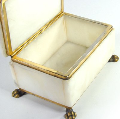 Alabaster Box with Lions Paw Feet, Italy, 1960s-GIW-1701955