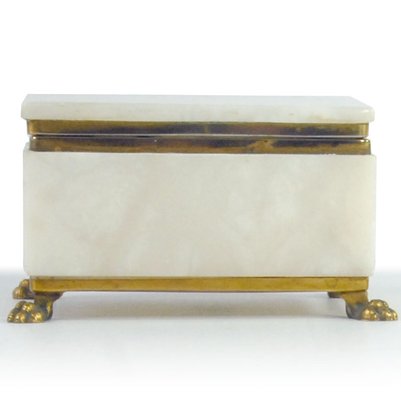 Alabaster Box with Lions Paw Feet, Italy, 1960s-GIW-1701955