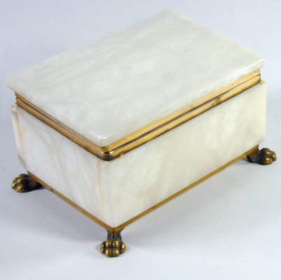 Alabaster Box with Lions Paw Feet, Italy, 1960s-GIW-1701955