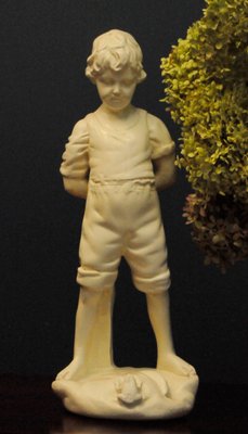 Alabaster Boy and Frog Statuette-KDW-968182