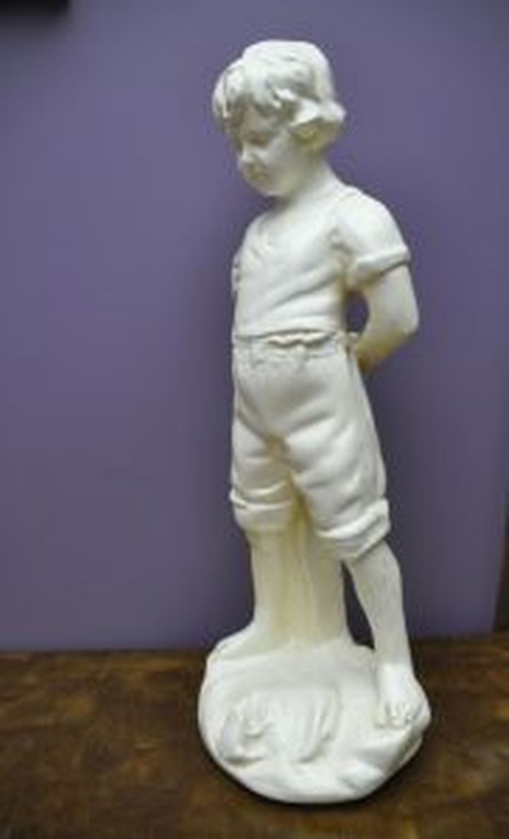 Alabaster Boy and Frog Statuette